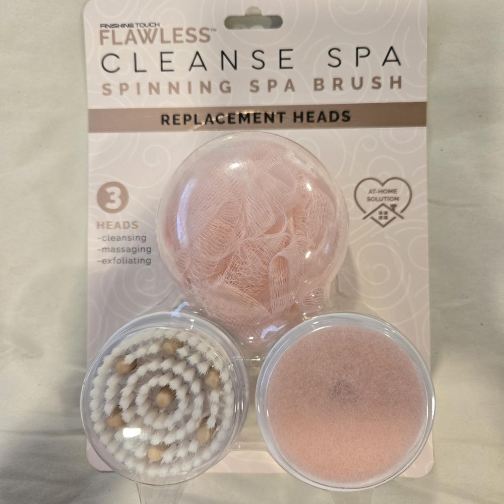 New Flawless Cleanse Spa Spinning Spa Brush Replacement Heads - Pink